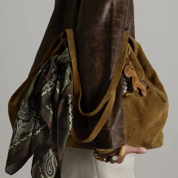 Manfield - Cognac suède shopper