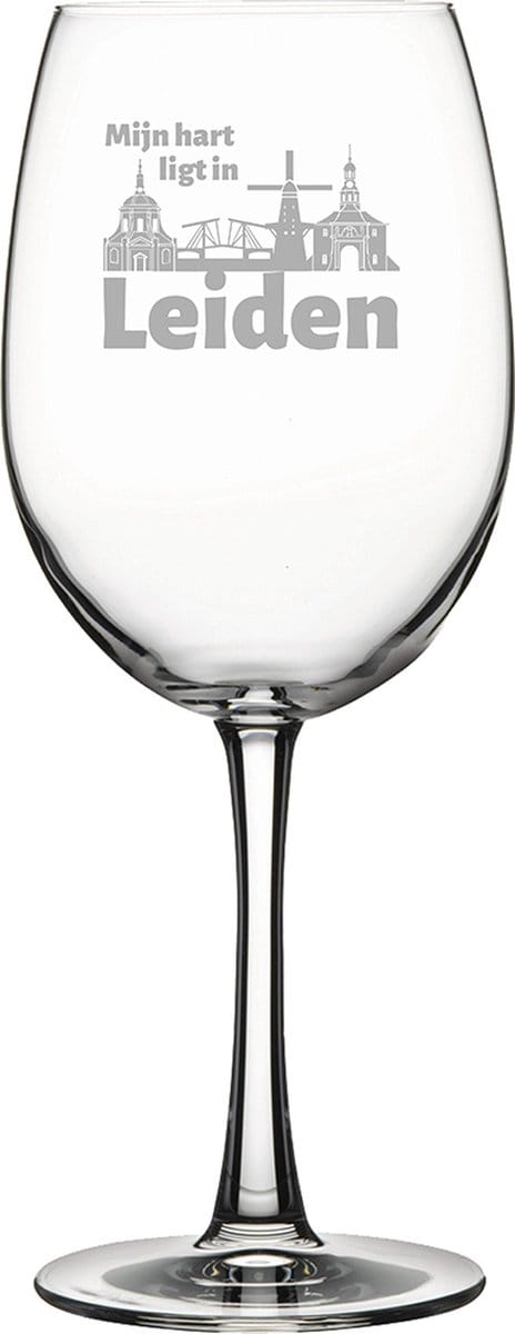 Gegraveerde Rode wijnglas 46cl Leiden