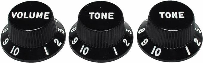 Fender 991365000 Strat Knoppen Set - Zwart voor CTS-Shaft