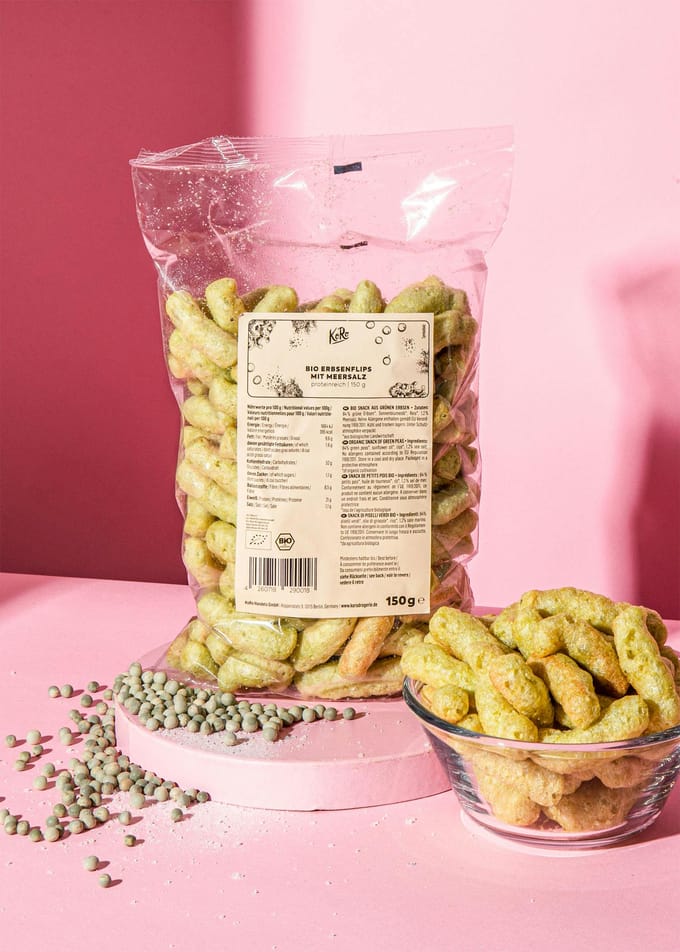 Bio erwtenchips met zeezout 5 x 150 g