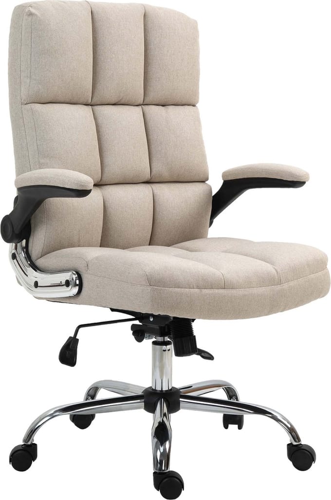 Bureaustoel MCW-J21, bureaustoel executive, in hoogte verstelbaar ~ stof/textiel lichtbruin