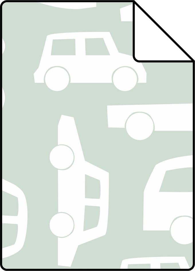 Proefstaal ESTAhome behang auto's mintgroen - 26.5 x 21 cm - 139046-S