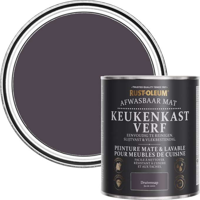 Rust-Oleum Donkerpaars Afwasbaar Mat Keukenkastverf - Druivensap 750ml