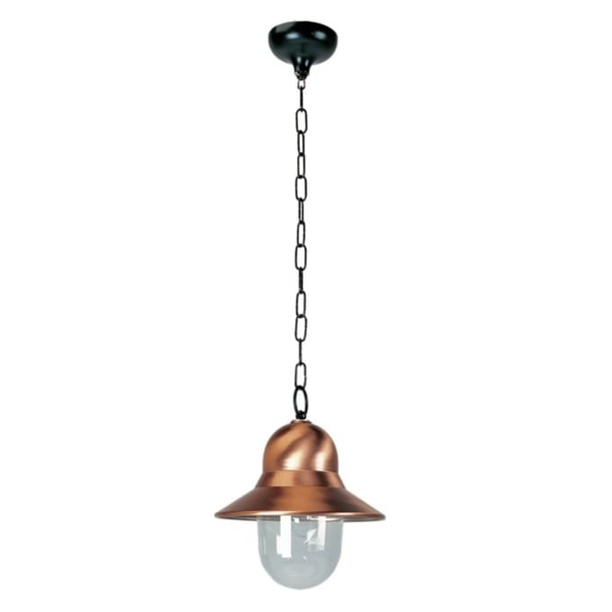 K.S. Verlichting Buiten hanglamp Toscane, koperkleurig, zwarte ophanging
