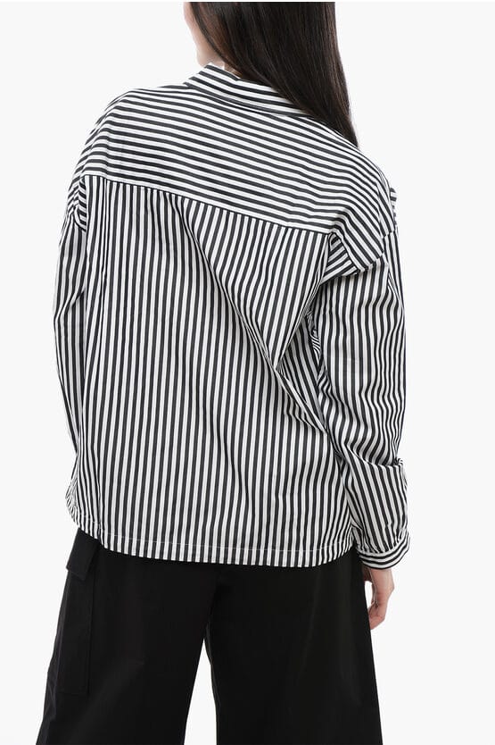 Gestreept YARN-shirt met trekkoord in zwart-wit