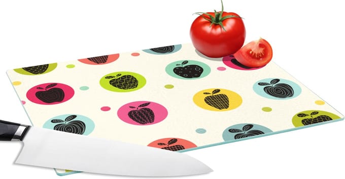 Glazen Snijplank - 28x20 - Appel - Stippen - Patroon - Snijplanken Glas