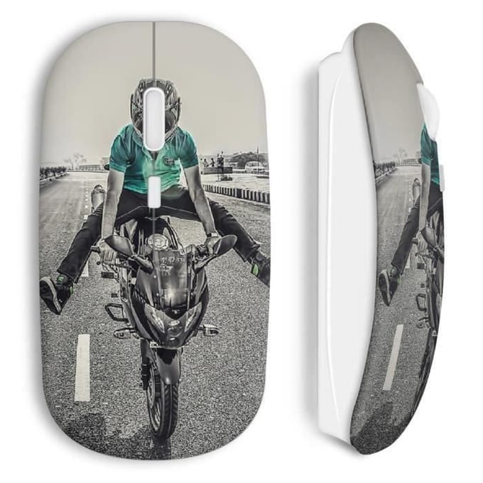 Draadloze muis in motorfietsstijl