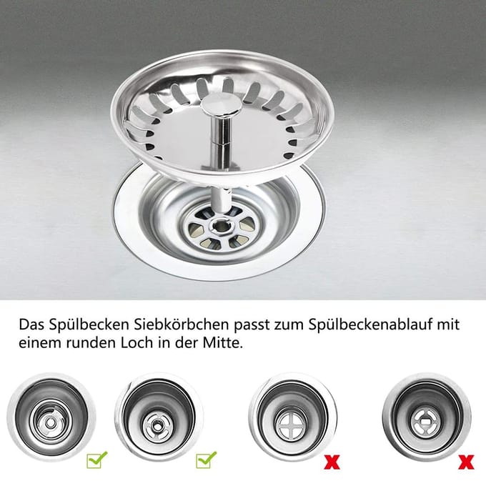 1PC 80/82/84mm Premium Crépine d'Évier de Cuisine de Remplacement Bouchon de Vidange Filtre de Vidange d'Évier Acier Pour Accessoires d'Éviers de Salle de Bain white