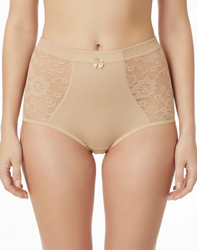 J&C licht corrigerende taille slip dames - Kanten Corrigerend dames ondergoed goedkoop - Beige / M