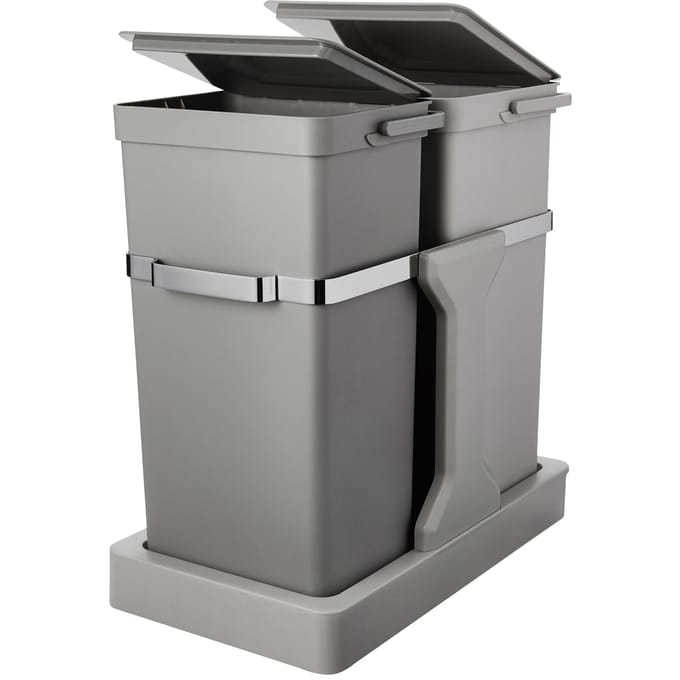 EKO - Deco Inbouwafvalemmer 15+20 liter - Plastic Stainless steel - grijs - Prullenbak