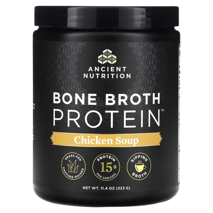 Ancient Nutrition, Protéine de Bouillon d'Os, Soupe au Poulet, 11,4 oz (323 grammes)
