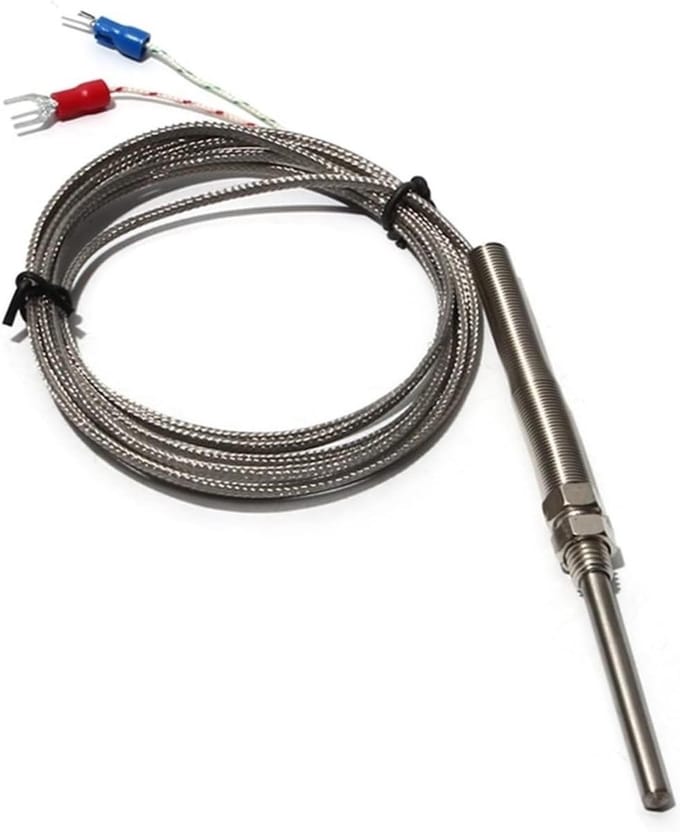 Temperatuursensor - Thermokoppel K-type - Industriële Meting - Waterdichte Sonde - M8x125 Draad - Zwart