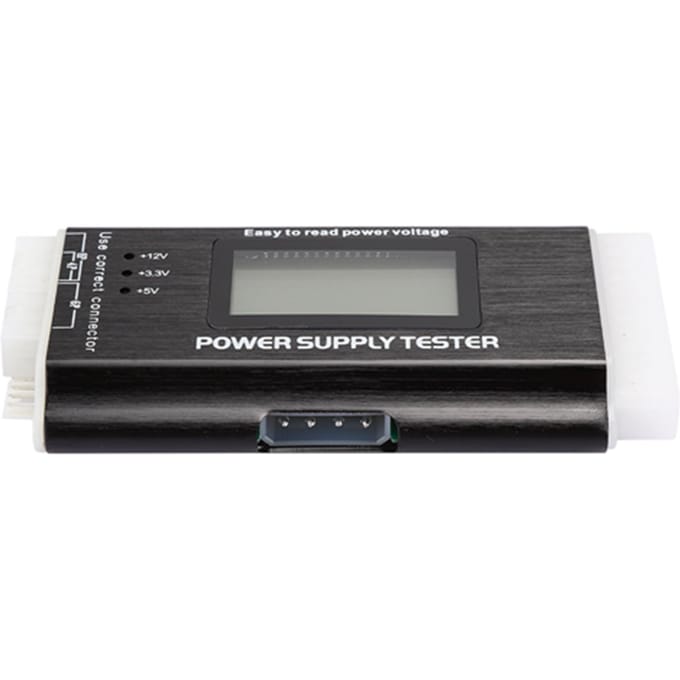 Computer Voeding Tester LCD Display Aluminiumlegering Ondersteuning 20 24Pin ATX SATA gray