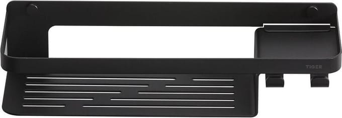 Tiger Doucherek Caddy - Met Haak - Wandmontage - Rvs - Zwart - 32x7,2x10,6cm