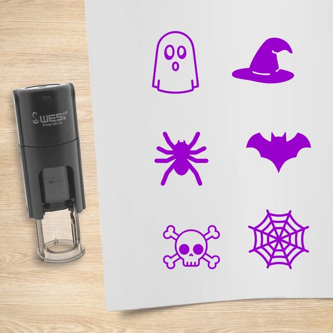 CombiCraft stempelset Halloween paars met 6 stempels