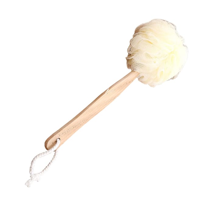 Gommage Corps à Long Manche Nettoyant Gommage de Bain Boule de Gommage pour Douche de Salle de Bain blanc