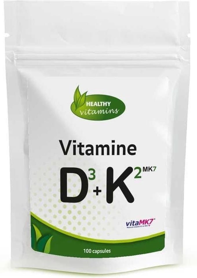 Vitamine D3 & Vitamine K2 MK-7 uit korstmos | 100 vegan capsules