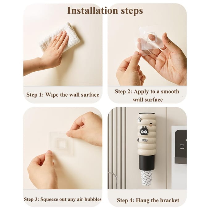Wegwerpbeker Dispenser, Wandmontage Zonder Boren, Stofdichte Plastic Papierbeker Houder Organizer, 2 pakken wit/beige