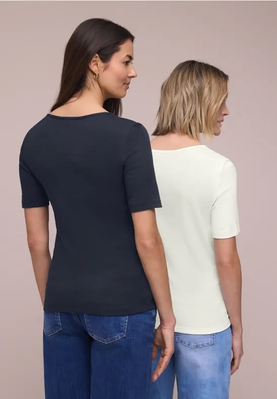 Shirt met hartvormige halslijn in een pak van 2