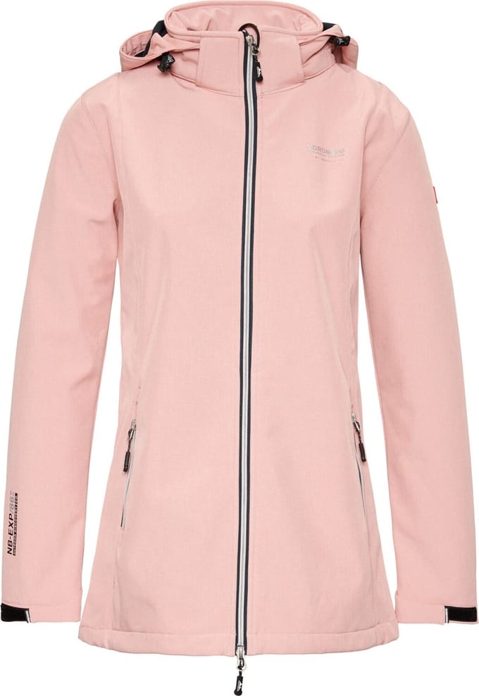 Nordberg Ronda - Softshell Outdoor Zomerjas Dames - Roze Melange - Maat M