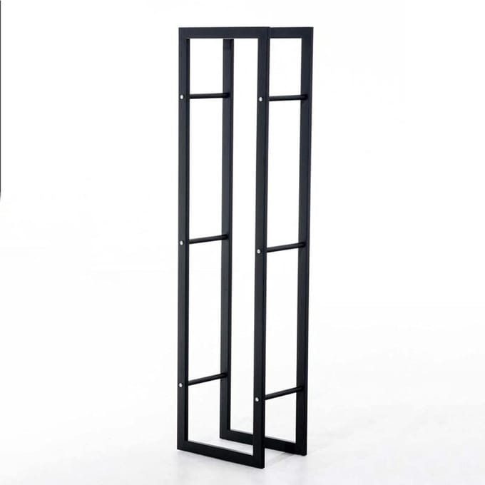 Houtrek - Houtopslag - Haardhout Opslag - Smeedijzeren Constructie - 130 cm Hoog - Zwart