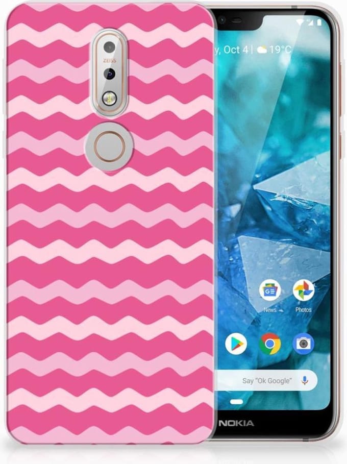 Nokia 7.1 TPU bumper Waves Pink