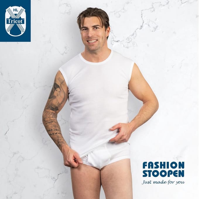 HL Tricot - Slip flatlock wit - Maat S - Mannen - wit -
