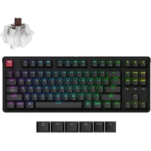 Keychron C3 Pro - Mechanisch Toetsenbord - US Qwerty - 80% - Bruine Schakelaar - Zwart