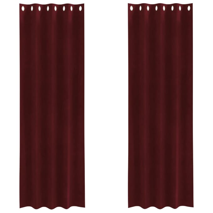 vidaXL - Gordijnen - 2 - st - Wijnrood - 140 - x - 245 - cm - fluweel