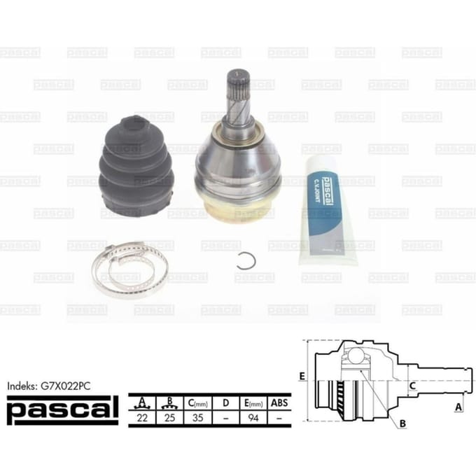 Homokineet reparatie set, aandrijfas PASCAL G7X022PC