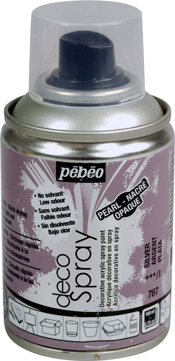 Vef zilver - acryl mat in spuitbus - 100 ml - Pébéo
