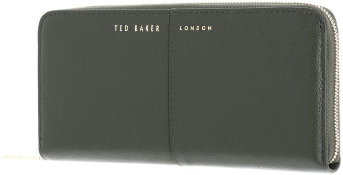 Ted Baker Leren portemonnee Aminne Large Zip around Purse Dk - Green olijfgroen