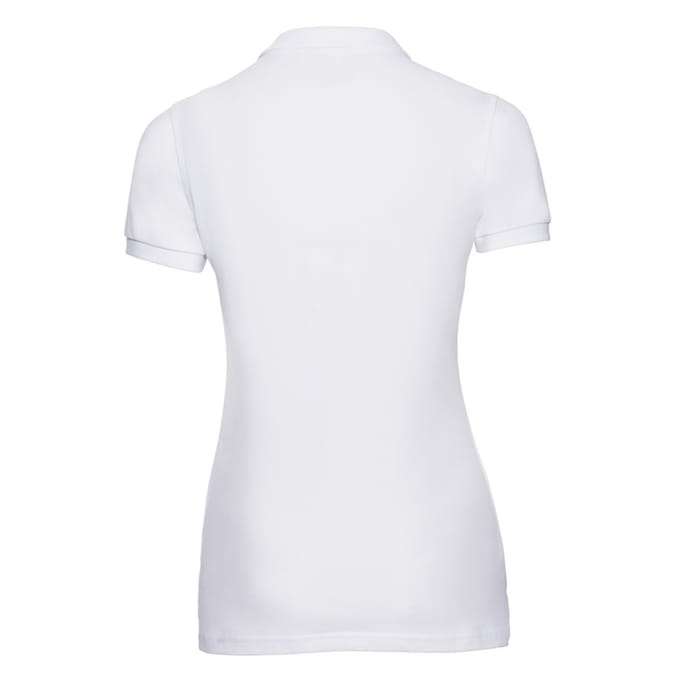 Russell Dames/Dames Stretch Slim Poloshirt (Wit)