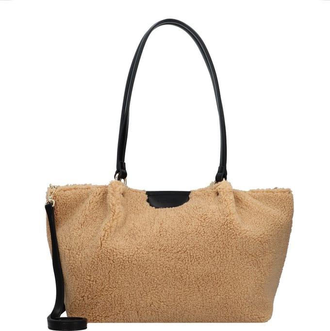 SEIDENFELT MANUFAKTUR Schoudertas Jutis Shopper Caramel / Gold Lichtbruin