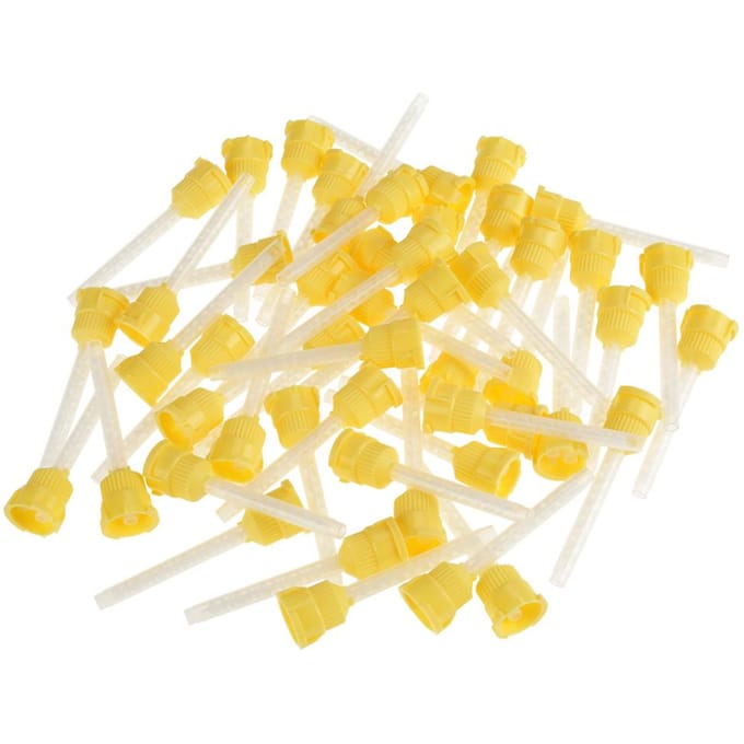 50 stuks 70 mm Wegwerp Tandheelkundige Siliconen Mengtip 4,2 mm 1:1 beige