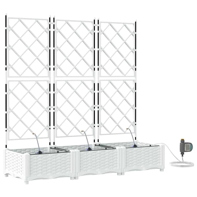 vidaXL - Plantenbak - 3 - st - Wit - 120 - x - 40 - x - 126 - cm - PP