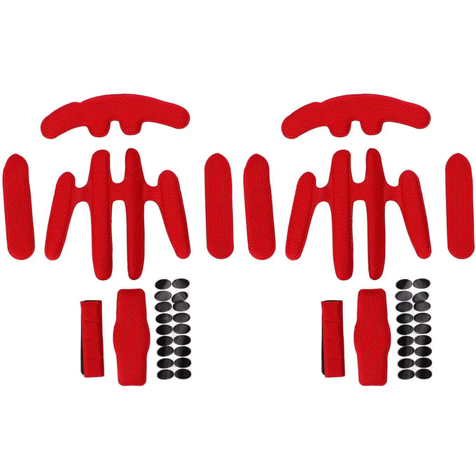 2 Sets Helm Padding Kit Hittepersing Spons met Klittenband Fietshelm Voering voor Elektrische Uniform Size red