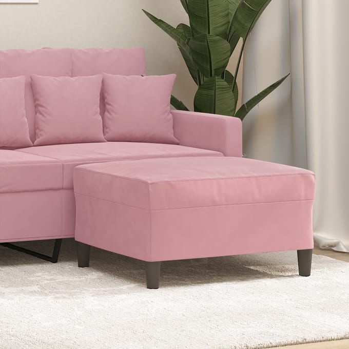 vidaXL - Voetenbank - 70x55x41 - cm - fluweel - roze