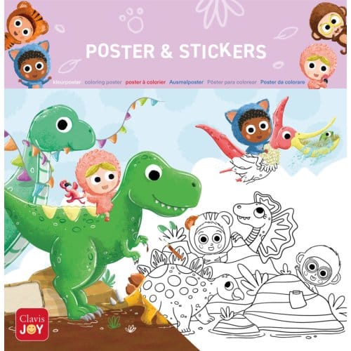 Kleurposter Beestenboel. Dinosaurus
