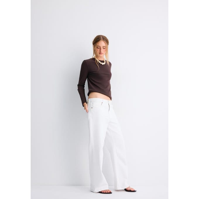 Stradivarius T-shirt met lange mouw en zachte touch  Bruin L