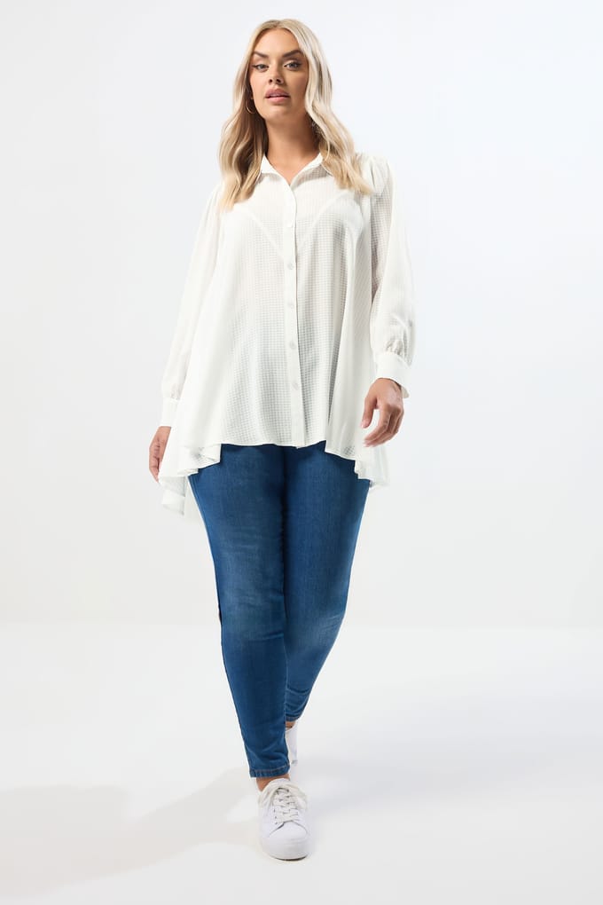 Yours Wit Overhemd Met Gedipte Zoom Size 50-52