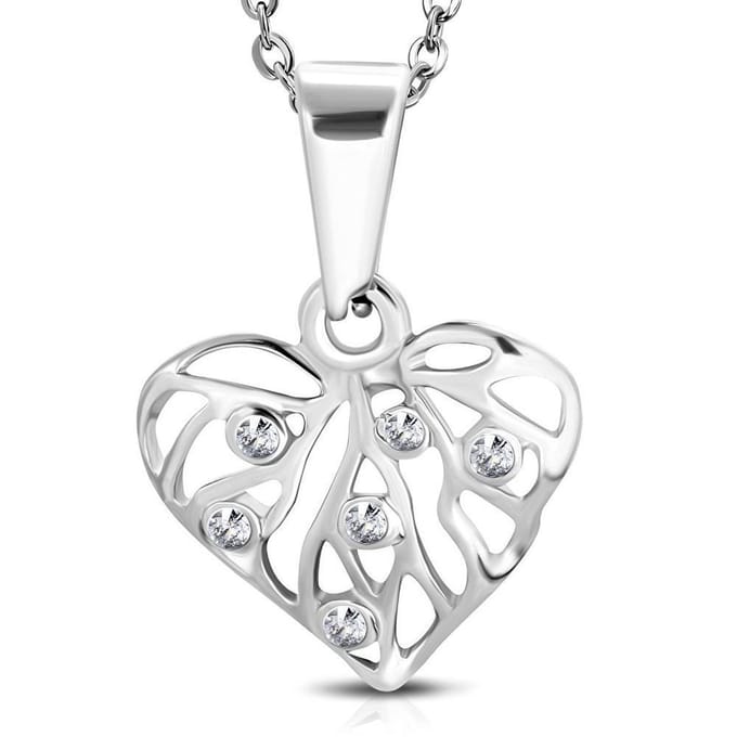 Amanto Ketting Boele - 316L Staal - Hart - 15x16mm  - 45cm