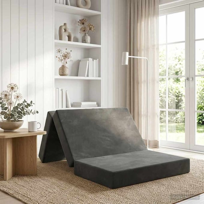 vidaXL - Vouwbare - Sofa - Bed - 100 - x - 67 - x - 45 - cm - Donkergrijs
