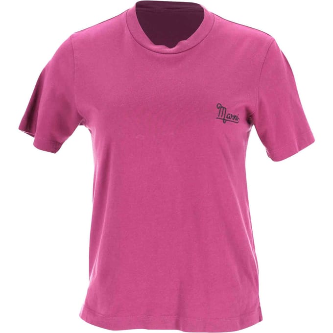 Marni logo T-shirt van roze katoen