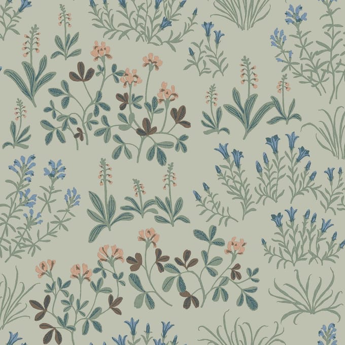 Boråstapeter Vliesbehang 5801 - Nordic Folks - Botanisch Groen - 53cm x 10.05m