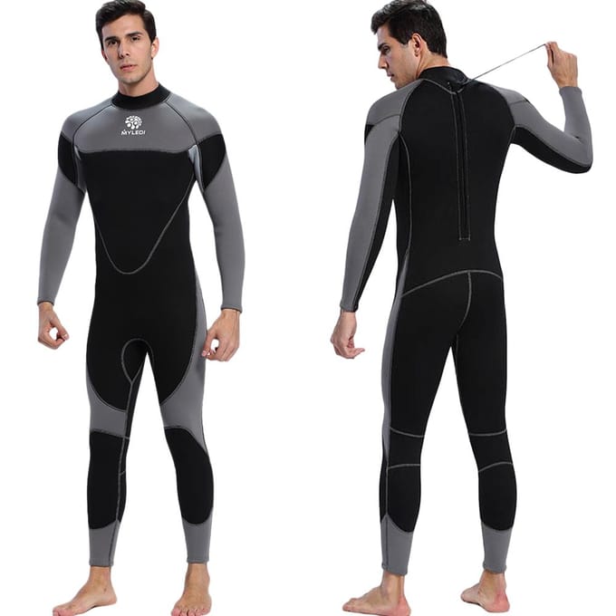 Heren 3mm Neopreen Wetsuit Surfen Zwemmen Duikpak Wetsuit XXL black
