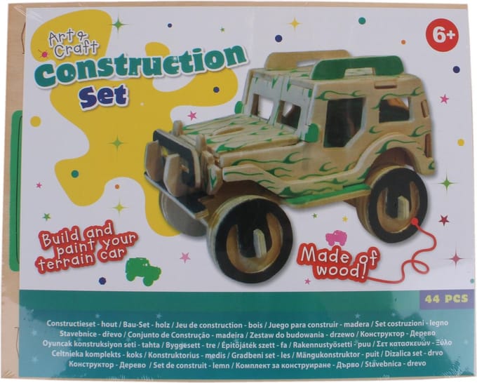 Free And Easy Bouwpakket Hout Jeep 44-delig