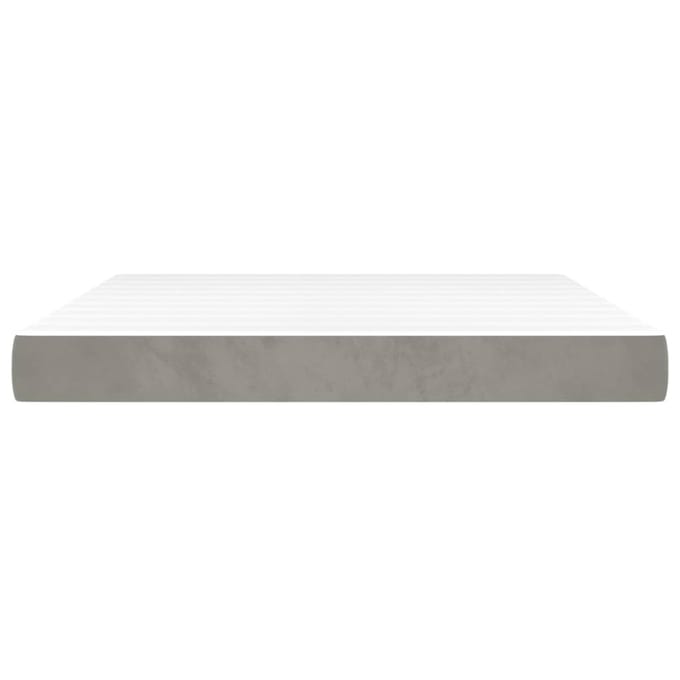 vidaXL - Pocketveringmatras - medium - 160x200x20 - cm - fluweel - lichtgrijs