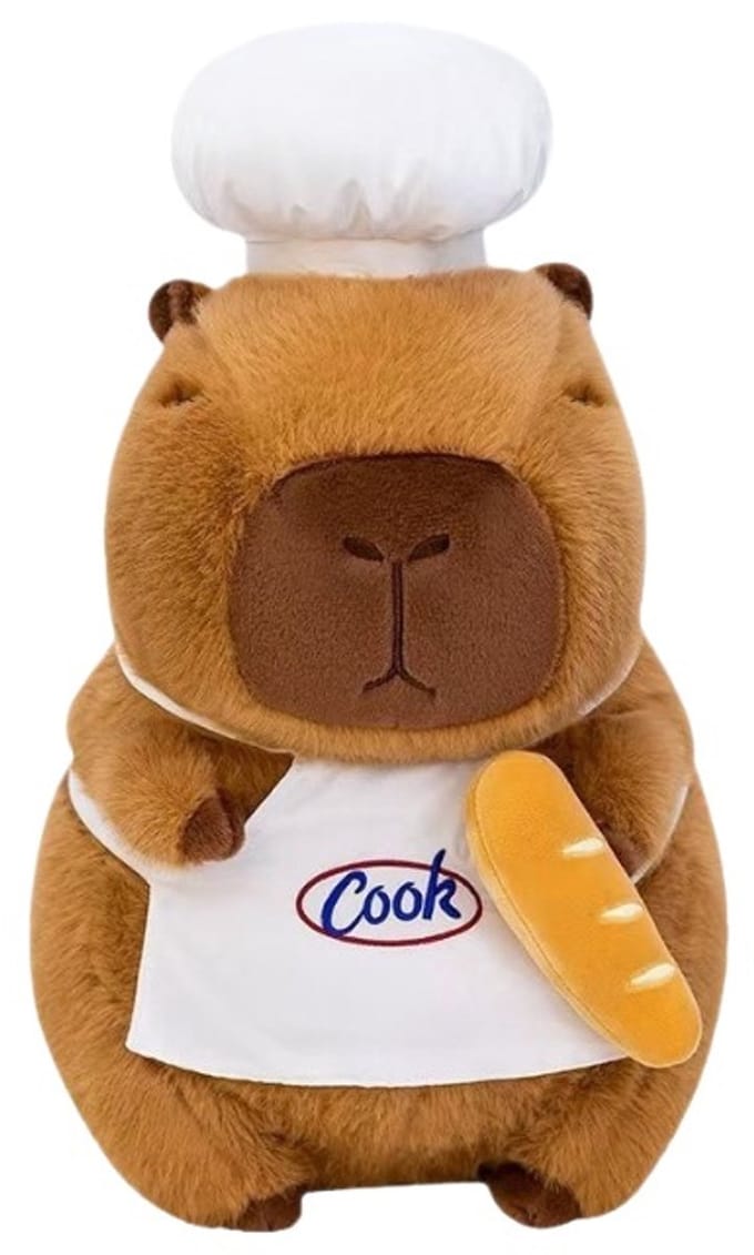 Klikkopers® - Capybara Knuffel - 45 CM - Capibara Cook Knuffel - Kawaii Knuffel - Kawaii Kussen