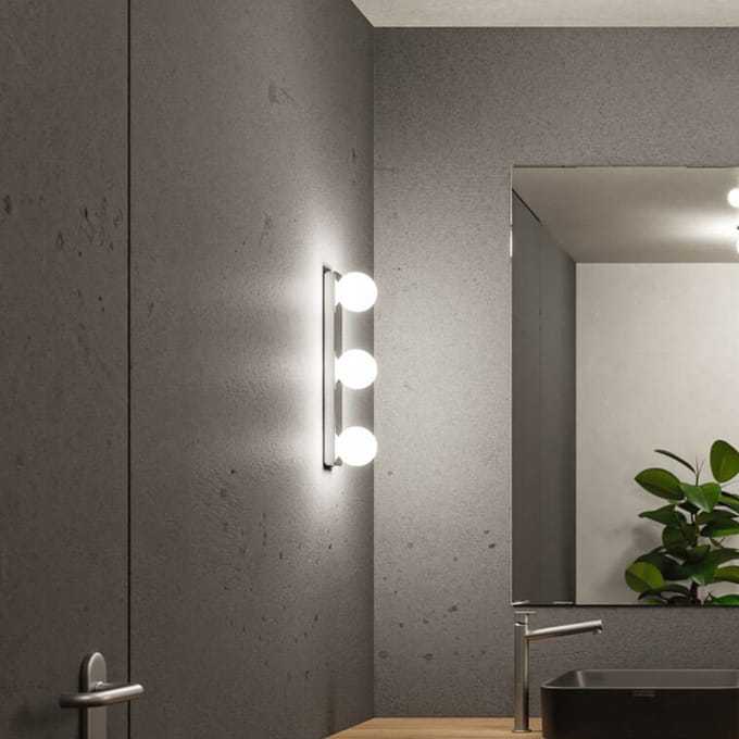 Selection Bathroom Wandlamp Gove IP44 G9 230V max. 3x20W dimbaar Chroom, Satijn